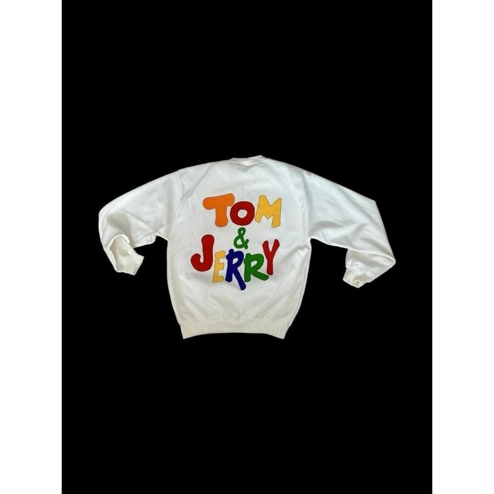 Vintage Tom and Jerry Sweatshirt Sz Medium Multicolor White Carlo International